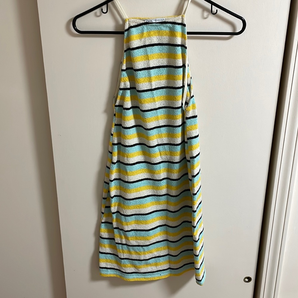 Zara striped open cut dress